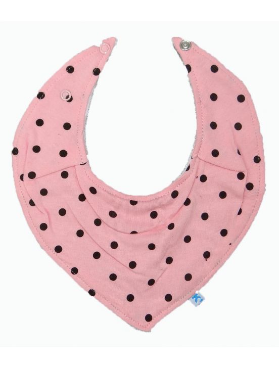 Babador de lenço de bolinhasRosa claro
