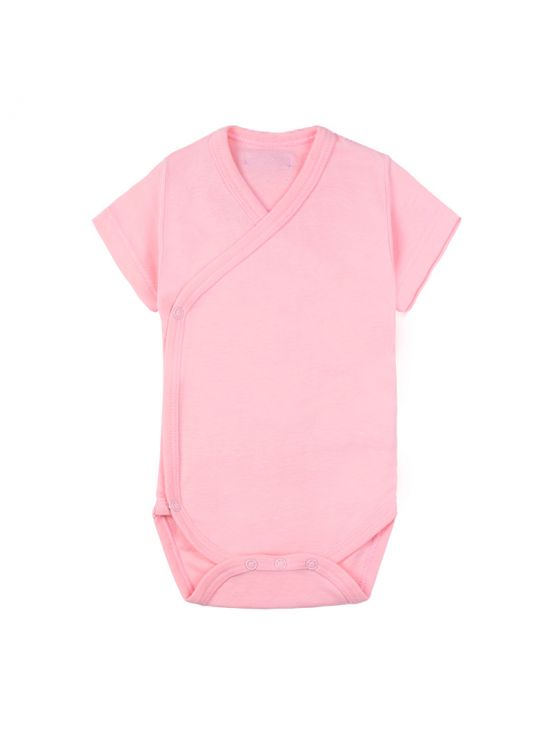 Short sleeve crossover bodysuitLight pink
