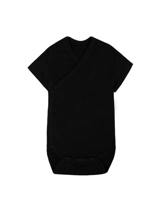 Body cruzado manga corta Negro