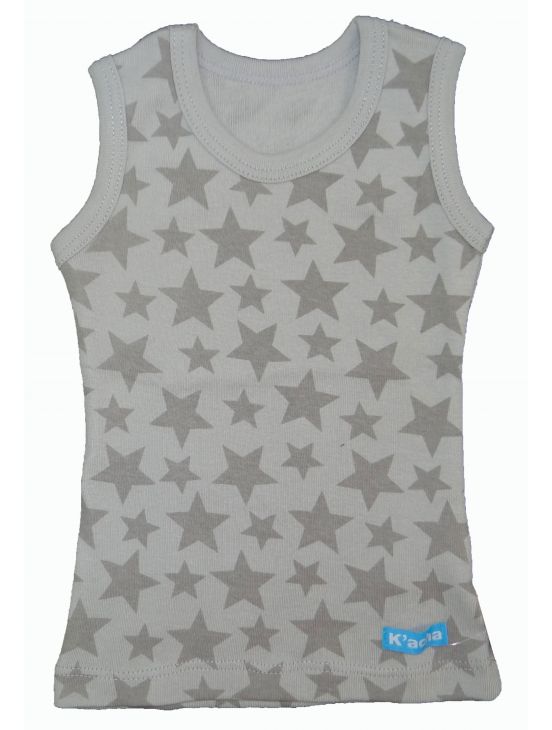 Stars sleeveless t-shirtLight grey