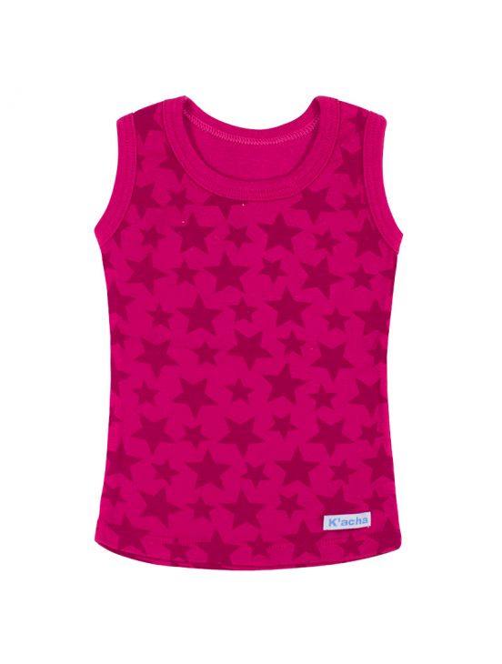 Sleeveless t-shirt stars Fuchsia
