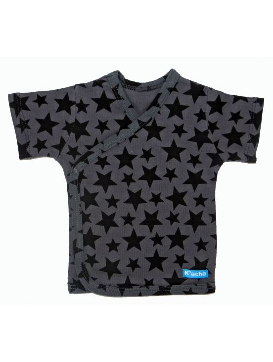 T-shirt con stelle a manica corta incrociataGrigio scuro