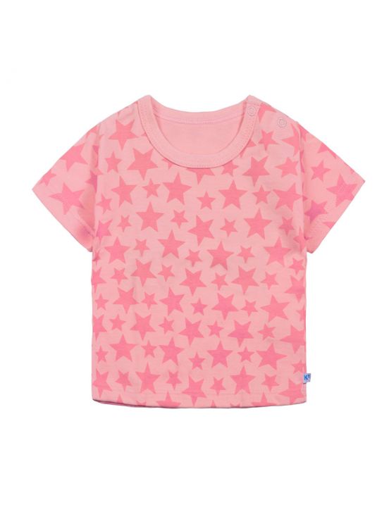 Camiseta manga corta stars Rosa claro