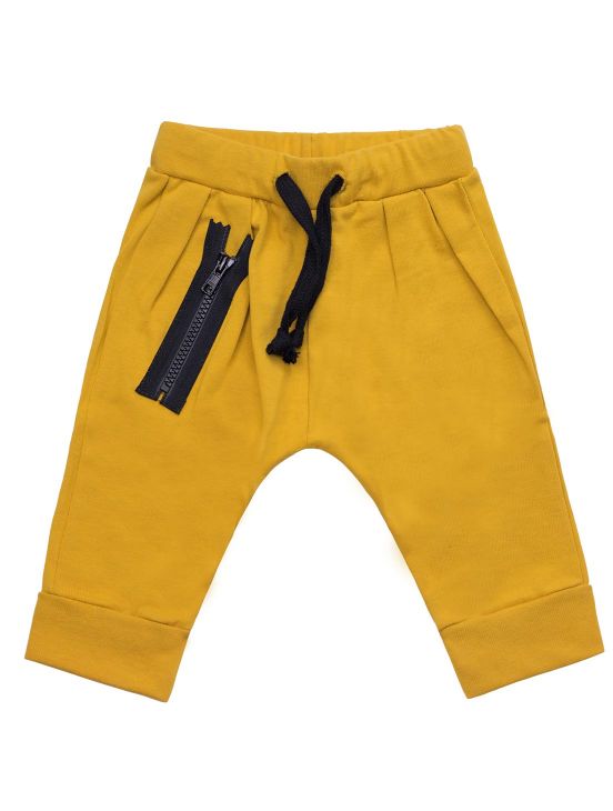 Calças com zíperOcre