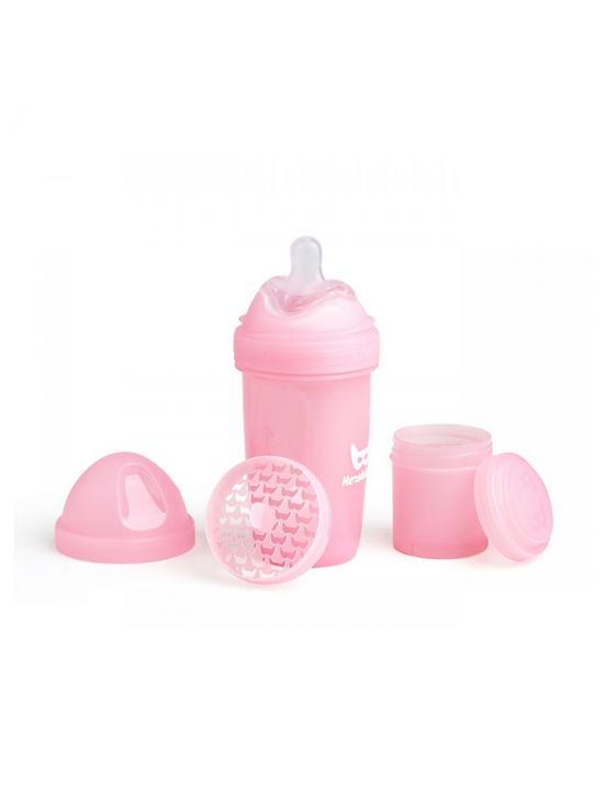 Herobility anti-colic bottle 240 mlLight pink