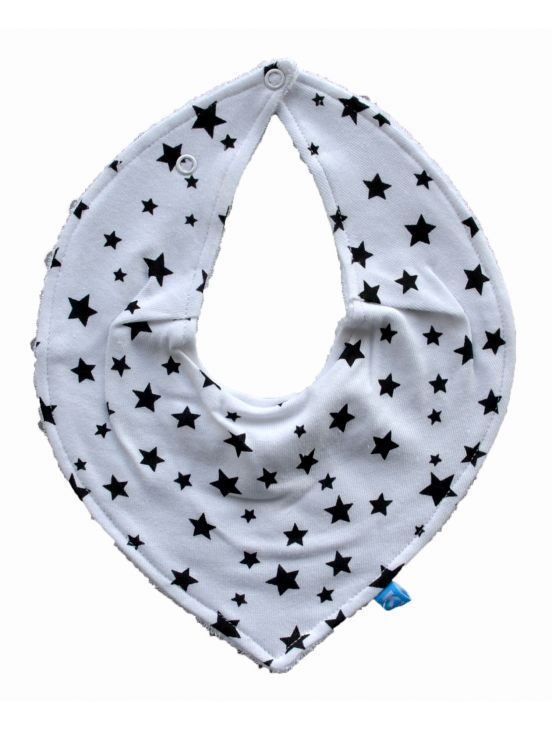 Babero pañuelo estrellitas Negro