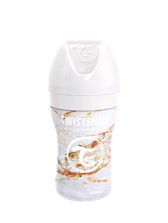 Twistshake marble steel bottle 260 mlWhite
