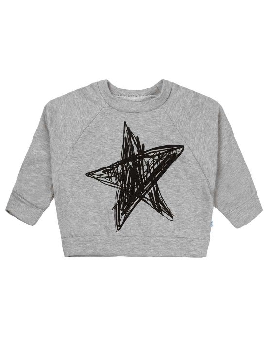New star plush sweatshirtMarbled gray