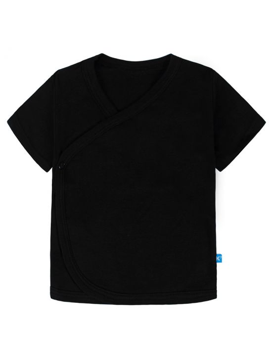 Camiseta cruzada manga corta Negro