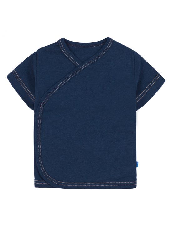 Crossover short sleeve denim t-shirtNavy blue