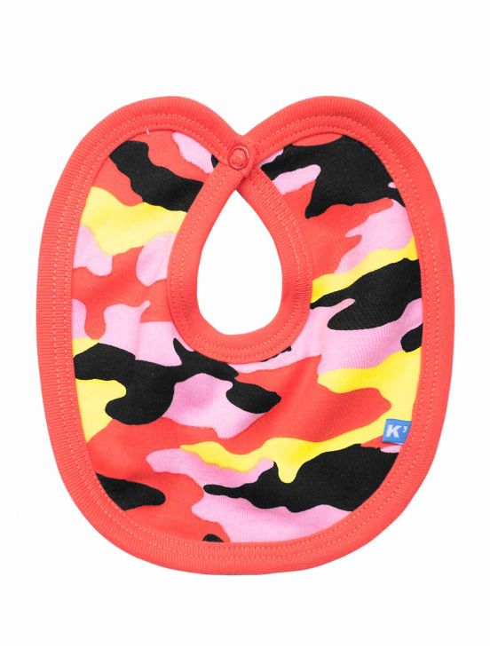 Babero recién nacido camuflaje New coral