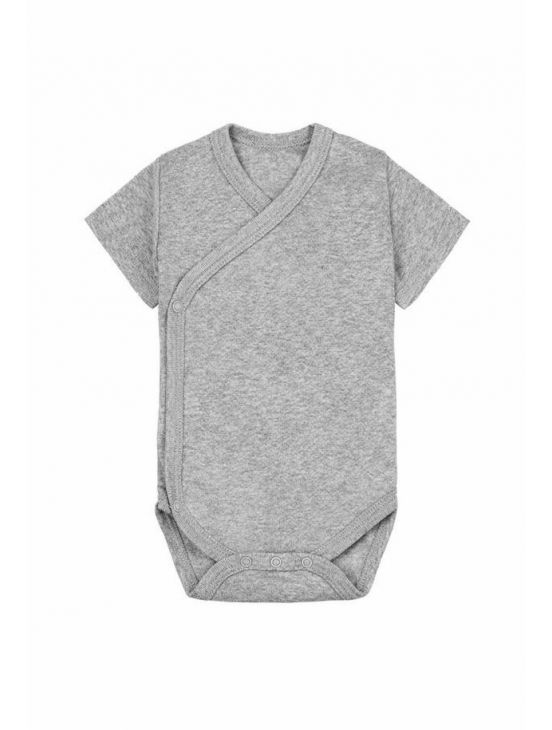 Body cruzado manga corta Gris jaspeado